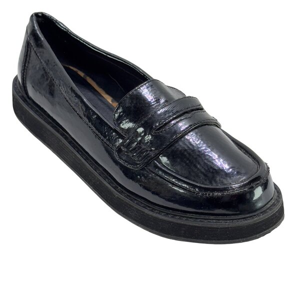LONDON REBEL Devon Faux Patent Leather Loafers Womens Shoes Size 8.5M - Picture 1 of 15